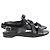 Sandali piatti con cinturini Iris & Ink in pelle nera
