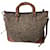 Borsa Prada in tweed e pelle marrone Marrone scuro - vista 7