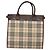 Beige Canvas Handtasche mit Nova Check von BURBERRY Auth MX078 - Ansicht 2