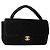 CHANEL Borsa a Mano Matelassé Velluto Nero Oro CC Auth MX239 D'oro