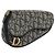 Pochete em lona Trotter Christian Dior azul marinho Auth MX016
