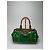 Céline Borsa da viaggio in pelle verniciata vintage Celine Paris verde / marrone