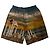 Pantaloncini in seta Versace Temple Multicolore Caramello Turchese