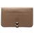 Hermès Portafoglio lungo Hermes Dogon GM in pelle Swift Etoupe argento Grigio
