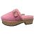 chanel zoccoli in scamosciato e montone rosa