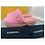 chanel zoccoli in scamosciato e montone rosa - vista 2