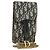 Borsa a spalla in tela Christian Dior Oblique Chain Trotter blu navy Auth MX012