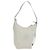 FENDI Schultertasche aus Nylon Leder Beige Weiß Silber Authentisch nb296