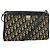 Borsa a spalla in tela Trotter Christian Dior blu navy oro Auth BD1501 D'oro