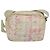 Borsa a spalla CHANEL in tela rosa beige argento CC Auth BD1533 - vista 2