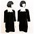 Sandro Mini-Kleid aus Samtseide mit schwarzem Spitzenkragen Größe 1 Weiß - Ansicht 5