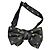 Papillon in seta nera con teschio autentico Alexander McQueen Nero