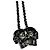 Echter Alexander McQueen seltener silberner Doppel-Swarovski-Schädel-Halskette Silber Hardware - Ansicht 6