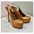 Yves Saint Laurent Pompes à talons slingback rose gold Triptoo Doré Métallisé  - vue 10