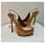 Yves Saint Laurent Pompes à talons slingback rose gold Triptoo Doré Métallisé  - vue 3