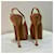 Yves Saint Laurent Pompes à talons slingback rose gold Triptoo Doré Métallisé  - vue 4