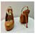 Yves Saint Laurent Pompes à talons slingback rose gold Triptoo Doré Métallisé  - vue 9
