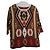 Rene Derhy Camel Viscose Oberteil mit Ethno Muster Kamel