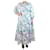 Autre Marque White and blue floral printed maxi dress - size UK 14 Cotton  ref.2162859