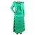 Autre Marque Abito maxi verde a balze - taglia UK 12