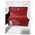Coach Slim Envelope Signature Embossed Patent Leather Wallet On Chain Red - view 14