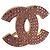 Anello per sciarpa CHANEL metallo tono oro rosa CC Auth 101356