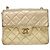 CHANEL Matelassé Borsa a Spalla con Catena e Chiusura Girevole in Pelle di Agnello Oro CC Auth 53752SA - vista 13