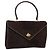 BALLY Bolsa de mão acolchoada de camurça marrom escuro ouro Auth BA1446 Dourado Castanho escuro