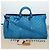 LOUIS VUITTON Borsa Keepall Triangle 50 Boston in rete blu turchese M45048 42050S - vista 12