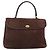 BALLY Borsa a mano trapuntata in suede marrone scuro oro Auth BA1447 D'oro