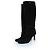 Gucci, schwarze Wildlederknieboots mit GG-Logo