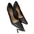 Décolleté Stiletto Schutz in pelle nera dettaglio oro Nero