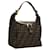 FENDI Zucca Canvas Shoulder Bag Black Brown gold Auth 117748 Golden  ref.2167036
