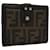 FENDI Zucca Canvas Wallet Black Brown Auth ar13376  ref.2167173