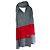 Chanel, Sciarpa oversized in cashmere con logo cc Rosso Grigio - vista 2