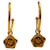Fendi Vintage Gold Plated Hoop Charm Earrings Golden Metal  ref.2167407