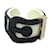 Fendi Ring Belt Motif Plastic Ring Black White Golden  ref.2167812