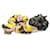 Fendi Silk Zucca Ribbon Motif Hair Scrunchies Brown Yellow  ref.2168012