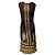Chanel Strickkleid Maxilänge Metallisch Schwarz Gold Golden