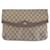 Gucci Vintage Clutch Bag Brown Beige Leather Cloth  ref.2169368