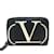 Valentino V Logo Bi-Fold Wallet Black White Leather  ref.2169577