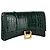 Cartera Balenciaga Hourglass en croco estampado con cadena Verde - vista 2