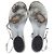 Timeless Sandali T-Strap Chanel in pelle argentata Argento - vista 11