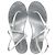 Timeless Sandali T-Strap Chanel in pelle argentata Argento - vista 3