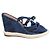 Sandali con zeppa Tila March blu navy pelle
