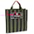 Fendi Hand Tote Bag Black Red Khaki Leather Cloth  ref.2171411