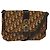 Borsa a spalla in tela Trotter Christian Dior marrone oro Auth 118343 D'oro