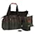 Pequin FENDI Pecan Canvas Leopard Tote Bag Coated Canvas 4Set Brown Black Auth bs24408 Cloth  ref.2171930