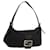 FENDI Mamma Baguette Shoulder Bag Nylon Black Silver Auth yk17787 Silvery  ref.2172034