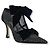 Jimmy Choo Samtpumps mit Kristallschleifen Schwarz Silber